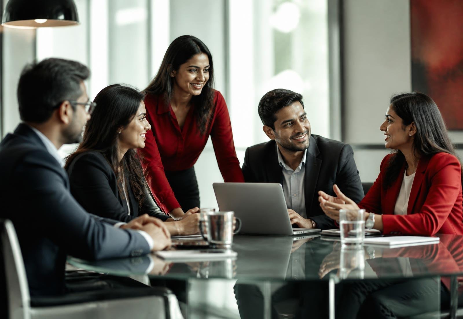 Recruitment team discussing hiring requirements