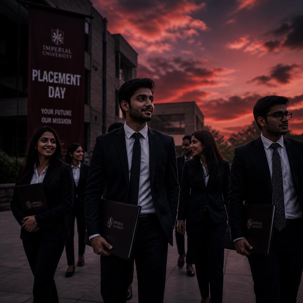 Graduates on campus placement day